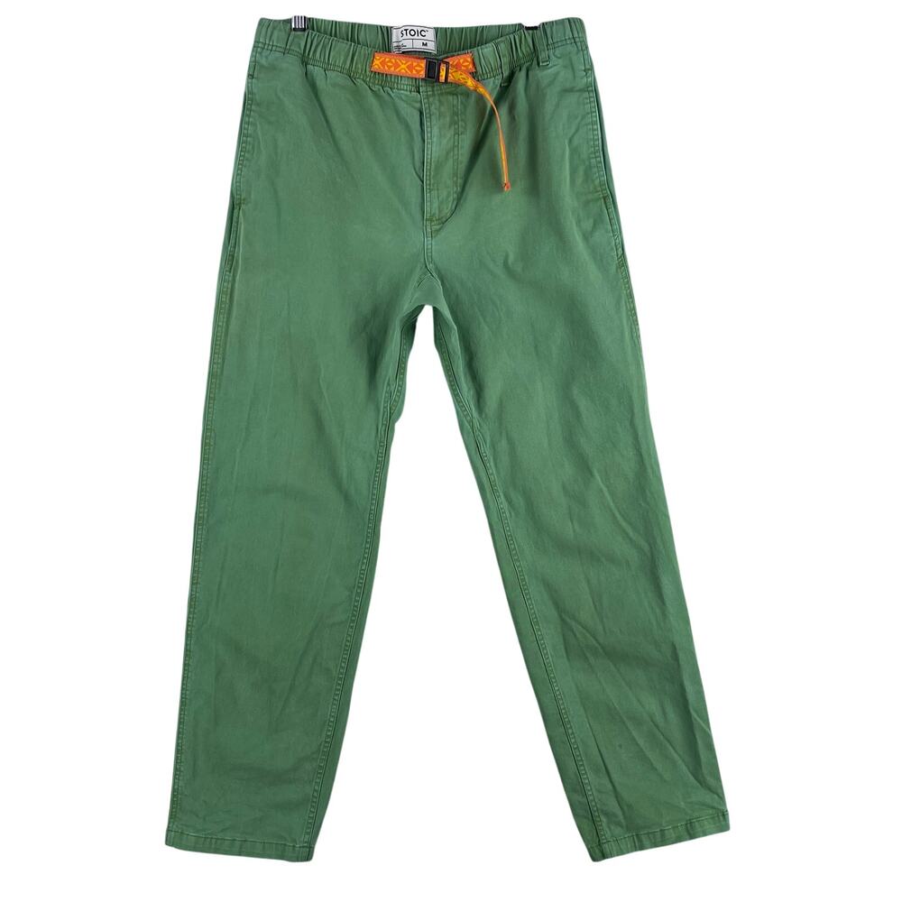Stoic Venture Pant Women’s Size M Trekking Green Cotton Stretch Belted Hiking
